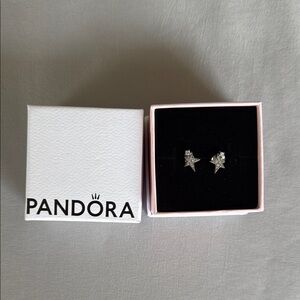 Pandora Silver Bow Earrings Elegant Jewelry